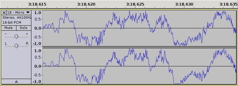 Mirror Door waveform showing clipping