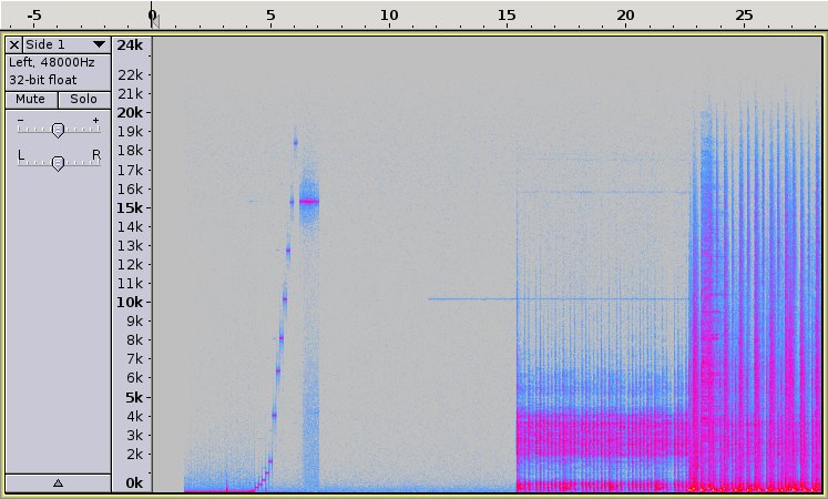 Tone burst and start of song 1